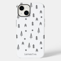 Minimalist Black White Winter Forest Pattern Name
