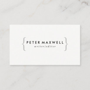 Minimalist Black White with Brackets Business Card