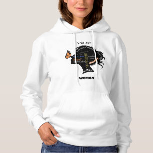 Minimalist Black & White Woman Silhouette Hoodie