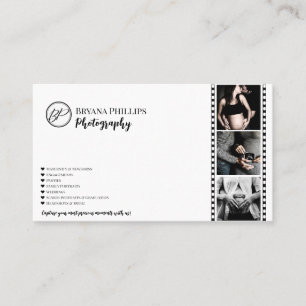 Minimalist Black & White Your Logo Photography Business Card