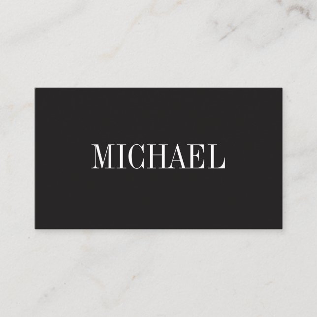 Minimalist Black with Serif Font Business Card (Front)