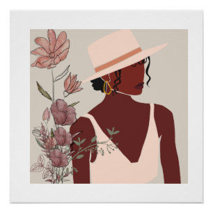 Minimalist Black Woman Wall Art