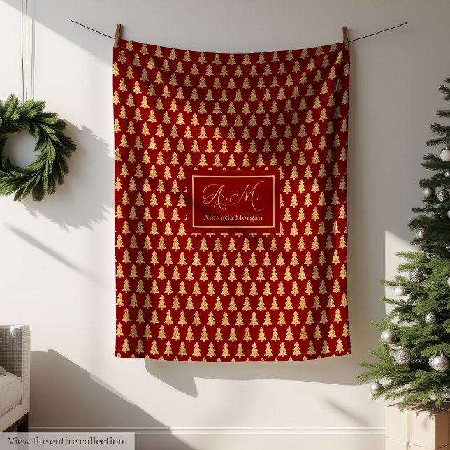 Minimalist Blanket Red Gold Luxe Christmas Gift (Minimalist Blanket Red Gold Luxe Christmas Gift)