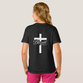 Minimalist Blessed Cross Christian Faith Design T-Shirt