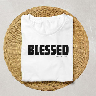 Minimalist BLESSED Psalm 119:1 Christian Faith T-Shirt