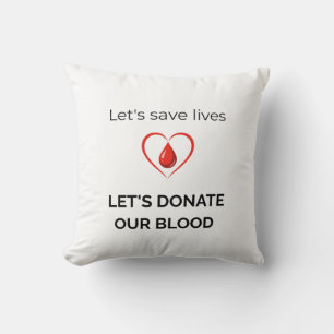 Minimalist Blood Donation Awareness Graphic with R Cushion
