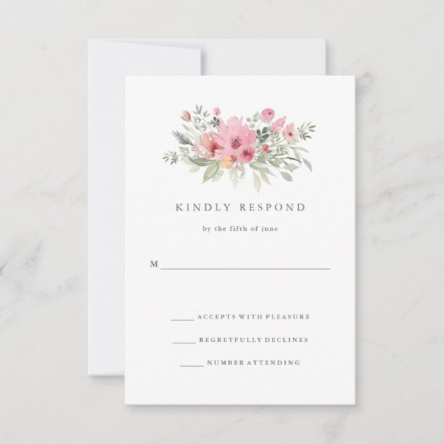Minimalist Bloom | Wedding Response (Front)
