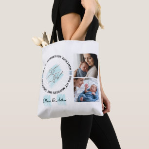 Minimalist Blue 1st Mother's Day Custom Keepsake Tote Bag