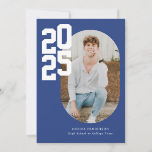 Minimalist Blue 2025 Photo Graduation  Announcement