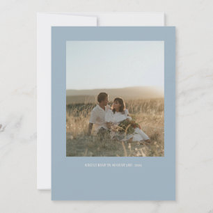 Minimalist Blue And Cream Wedding Invitation