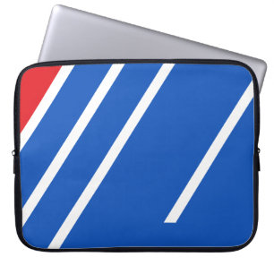Minimalist Blue and Red Geometric Stripe Laptop Sleeve