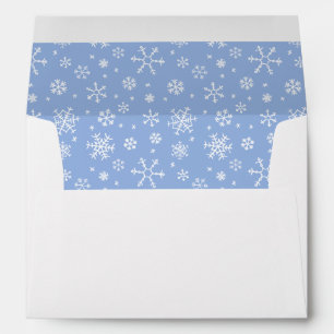 Minimalist Blue And White Snowflake Christmas Envelope
