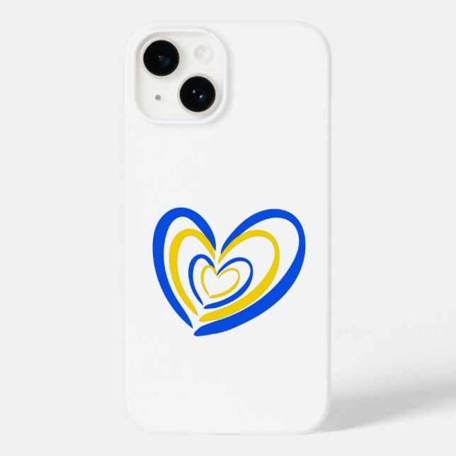 Minimalist Blue and Yellow Hearts Ukraine Inspired Case-Mate iPhone Case (Back)
