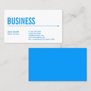 Minimalist Blue Arrow System Architect Business Card