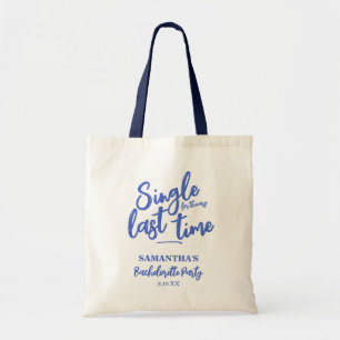 Minimalist Blue Bachelorette Party Tote Bag