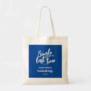 Minimalist Blue Bachelorette Party Tote Bag