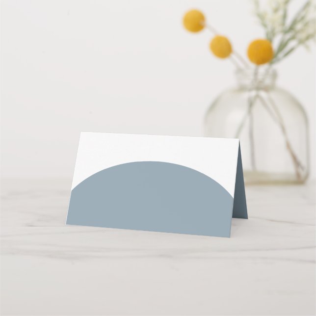 Minimalist Blue baptism place cards (Back)