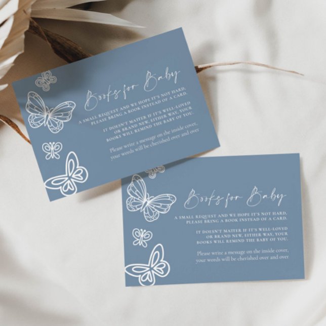 Minimalist Blue Books for Baby Card  (Creator Uploaded)