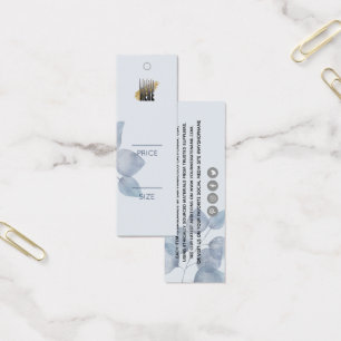 Minimalist Blue Botanical Clothing Swing Price tag