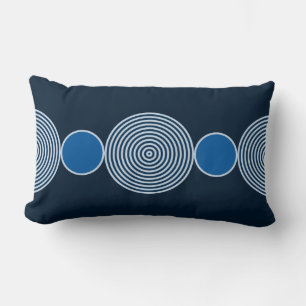 Minimalist Blue Circle Beads Pattern Lumbar Pillow