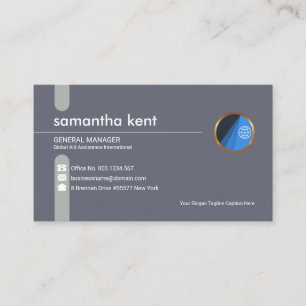Minimalist Blue Column Tab Startup Founder CEO Business Card