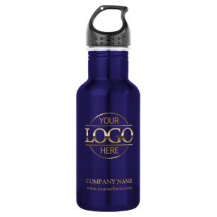 Minimalist Blue Corporate Company Business Logo 532 Ml Water Bottle