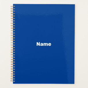 Minimalist blue custom text year monogram modern planner