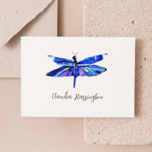 Minimalist Blue Dragonfly Elegant Nature Inspired