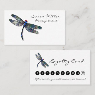 Minimalist Blue Dragonfly Loyalty Card