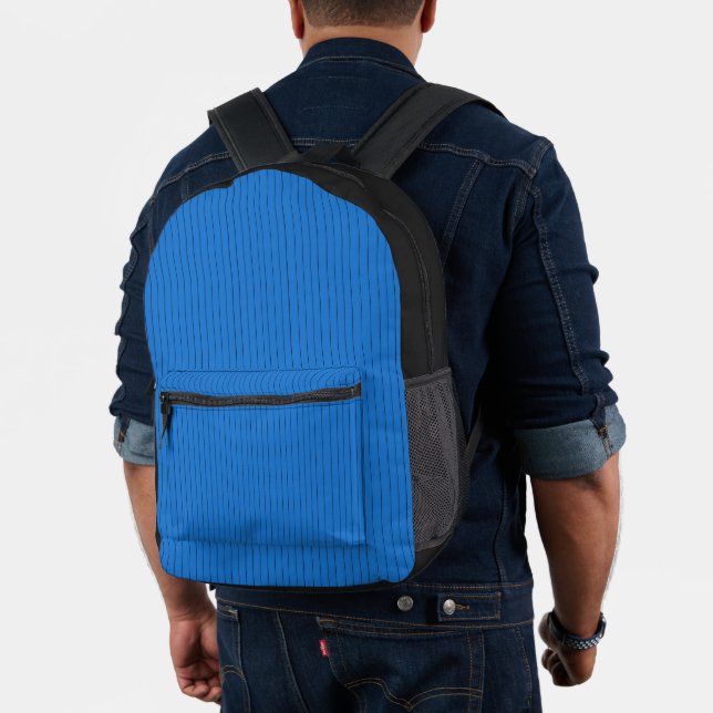 Minimalist Blue Geometric Custom Name Printed Backpack (Insitu (Model))