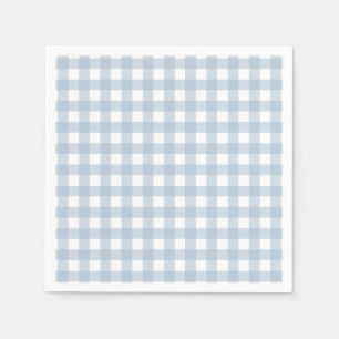Minimalist Blue Gingham Plaid Pattern Napkin