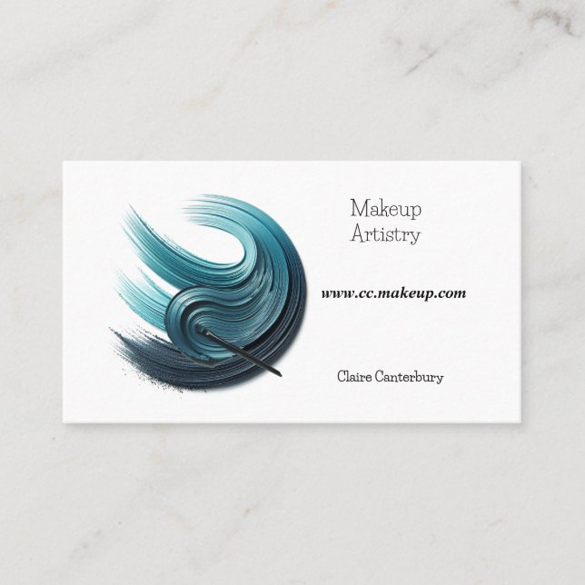 Minimalist Blue Glam Eye Shadow  Business Card (Front)