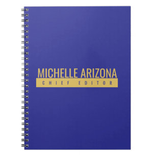 Minimalist Blue & Gold Color Professional Modern Notebook