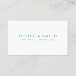 Minimalist Blue Green Text Business Card