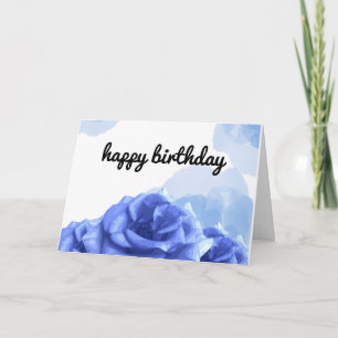 Minimalist blue happy birthday card