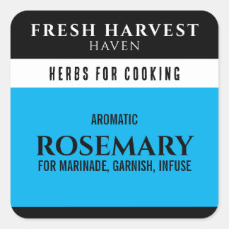 Minimalist Blue Herb Square Sticker