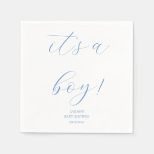 Minimalist Blue It's a Boy Baby Shower Cute  Napkin