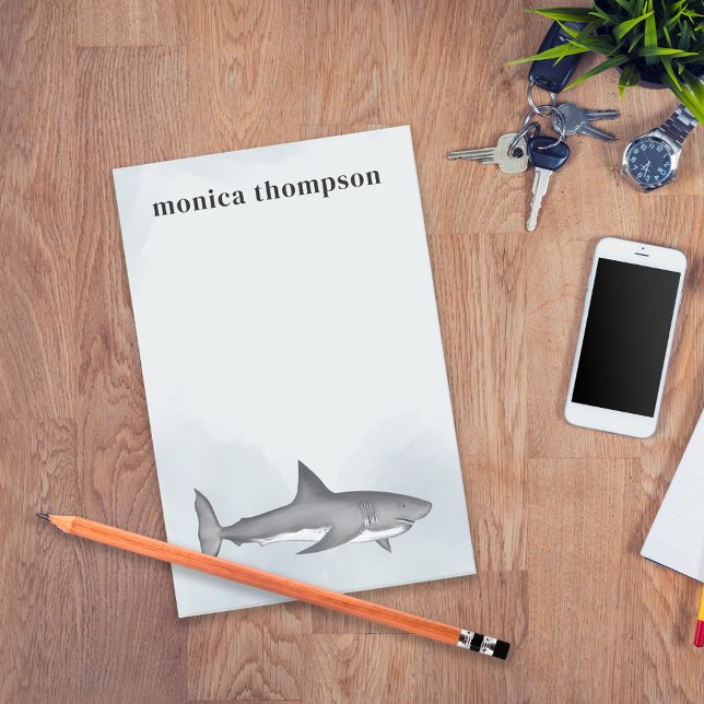 Minimalist Blue Ocean Shark Custom Post-it Notes (Creator Uploaded)
