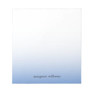 Minimalist Blue Ombre Personalised Notepad