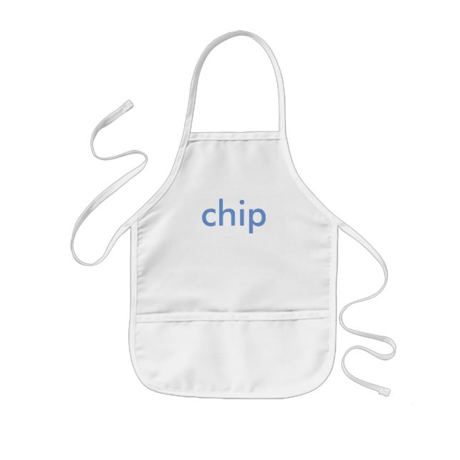 Minimalist Blue Personalised Kids Apron (Front)