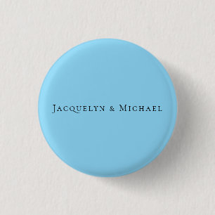 Minimalist Blue Plain Elegant Claasical Name 3 Cm Round Badge