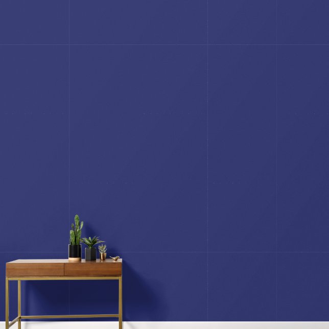 Minimalist blue plain solid colour simple modern wallpaper (Hallway)