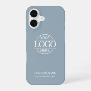 Minimalist Blue Promotional Company Business Logo iPhone 16 Case