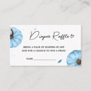Minimalist Blue Pumpkin Baby Shower Diaper Raffle  Enclosure Card