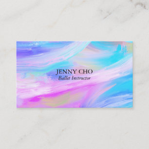Minimalist blue purple oil painting textured business card