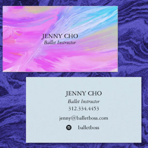 Minimalist blue purple painting textured business card
