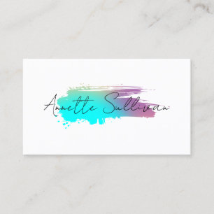 Minimalist blue purple stroke white Business Card