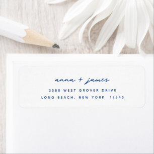 Minimalist Blue Return Address Label