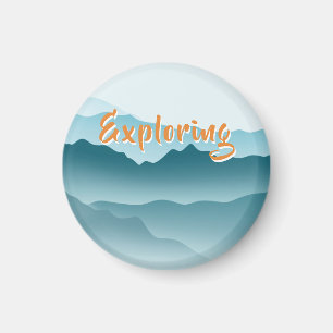 Minimalist Blue Rolling Mountains Nature Lovers Magnet