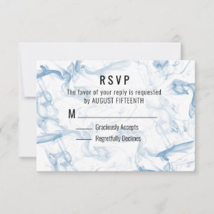 Minimalist Blue Smoke RSVP Card